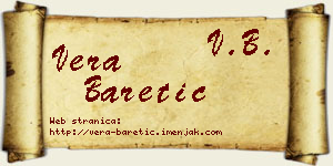 Vera Baretić vizit kartica